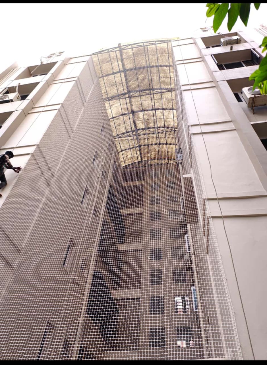 Construction Safety Nets installed by Pavitra Safety Nets Hyderabad